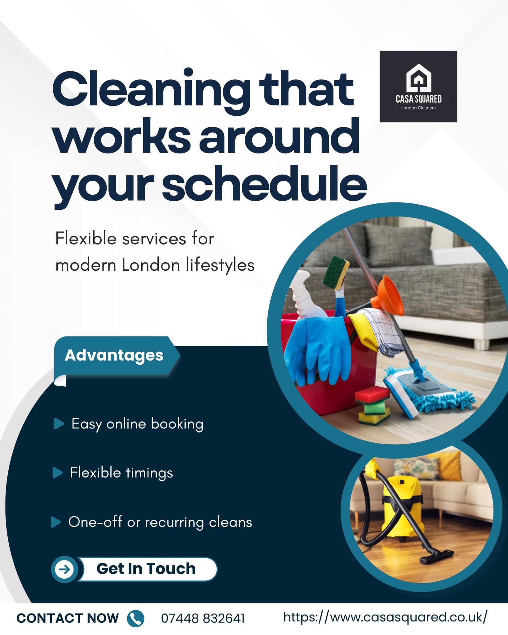 Your life doesn&rsquo;t run on a fixed schedule ⏰ and your cleaning shouldn&rsquo;t either 🧼.

Casa Squared offers flexible, professional cleaning that fits around your routine 🏡.

Whether it&rsquo;s a one-off refresh or regular support, we make it