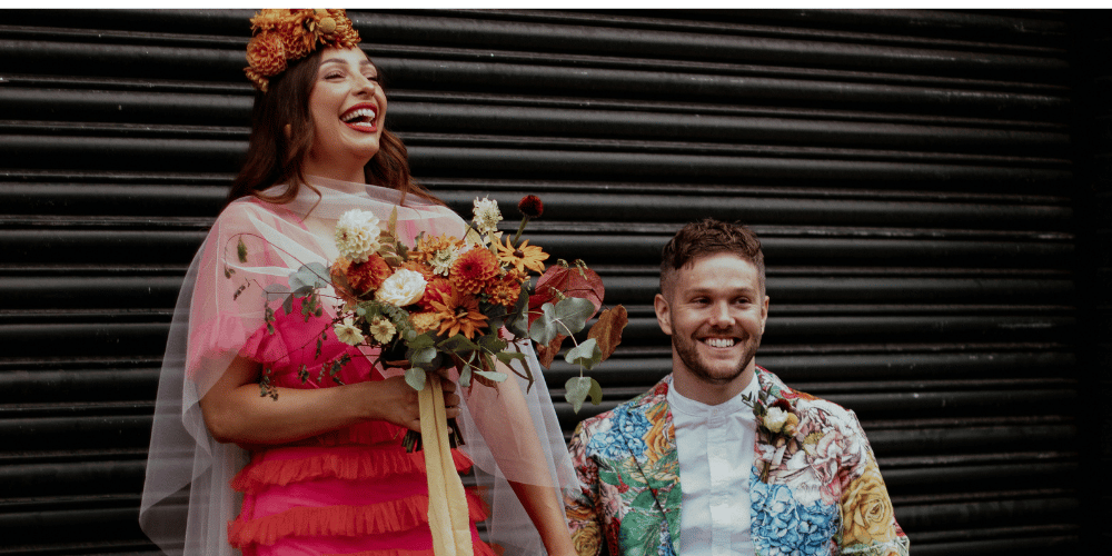 couple at their wedding that is uniquely them