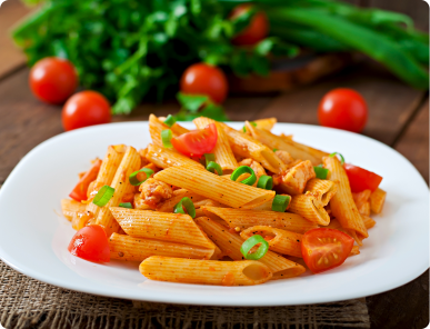 Chicken skewers with slices sweet  peppers dill