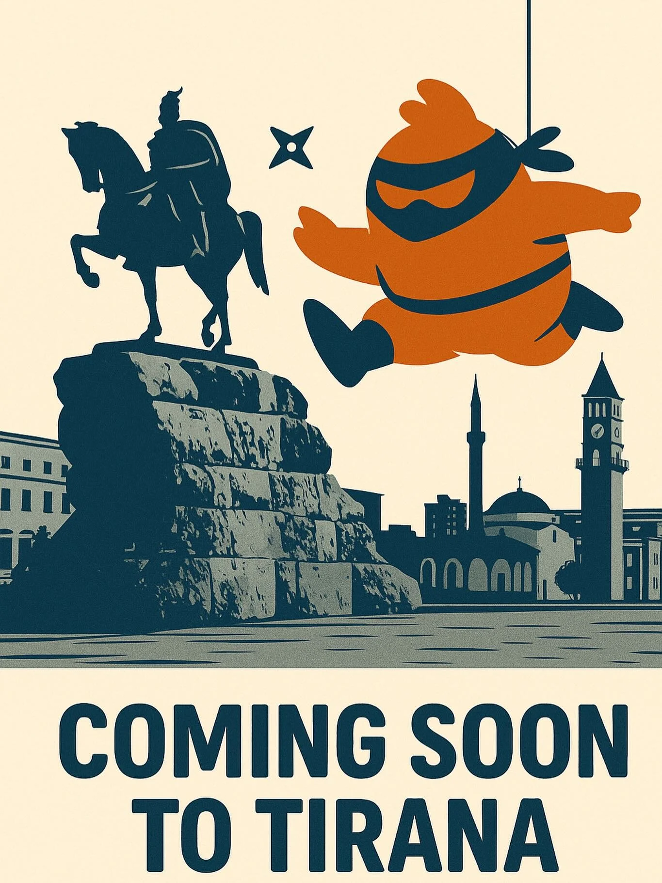 From the backstreets of Tokyo to the heart of Tirana -
the little chicken ninja of fire &amp; fry has arrived. 🔥 
#YAKU #FireAndFry #JapaneseChicken