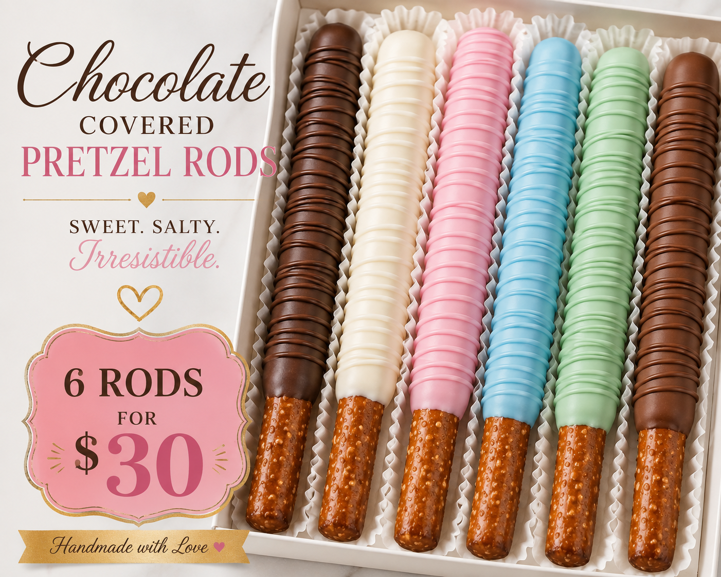 Chocolate Covered Pretzel Rods