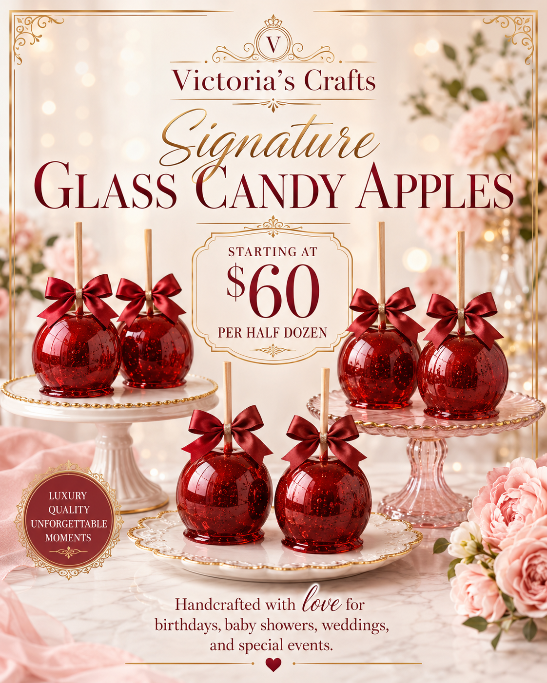 Victoria's Crafts Glass Candy Apples
