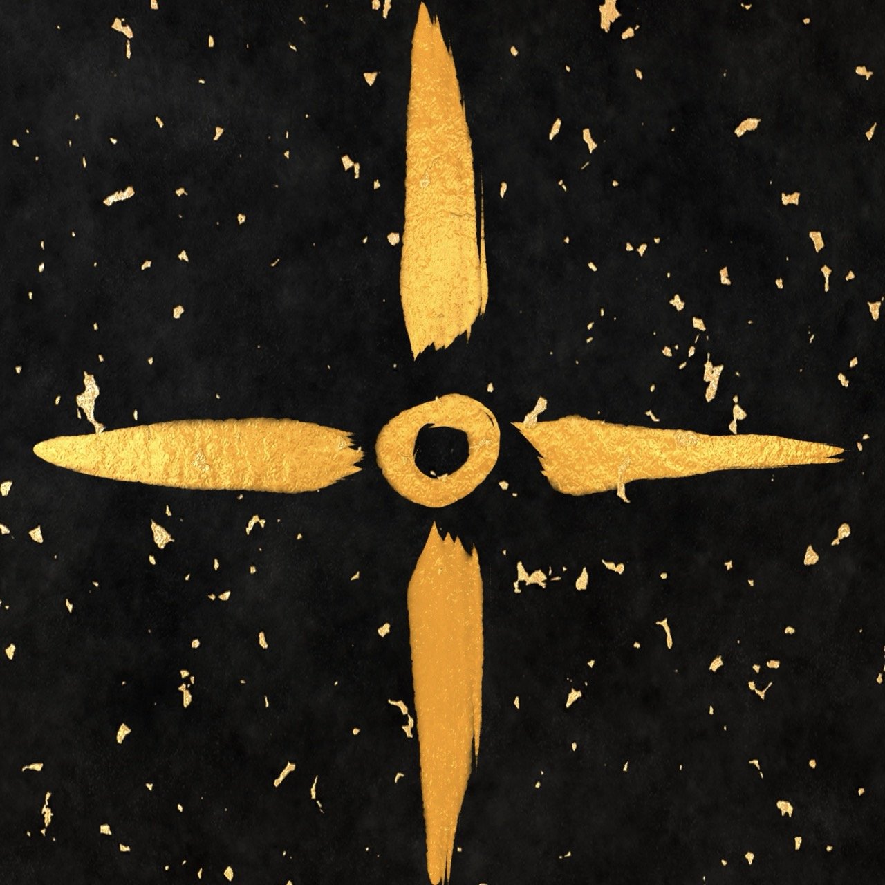 Painted golden geometric cross symbolizing The Wizard of Wyrd's Soul Alignment offering.