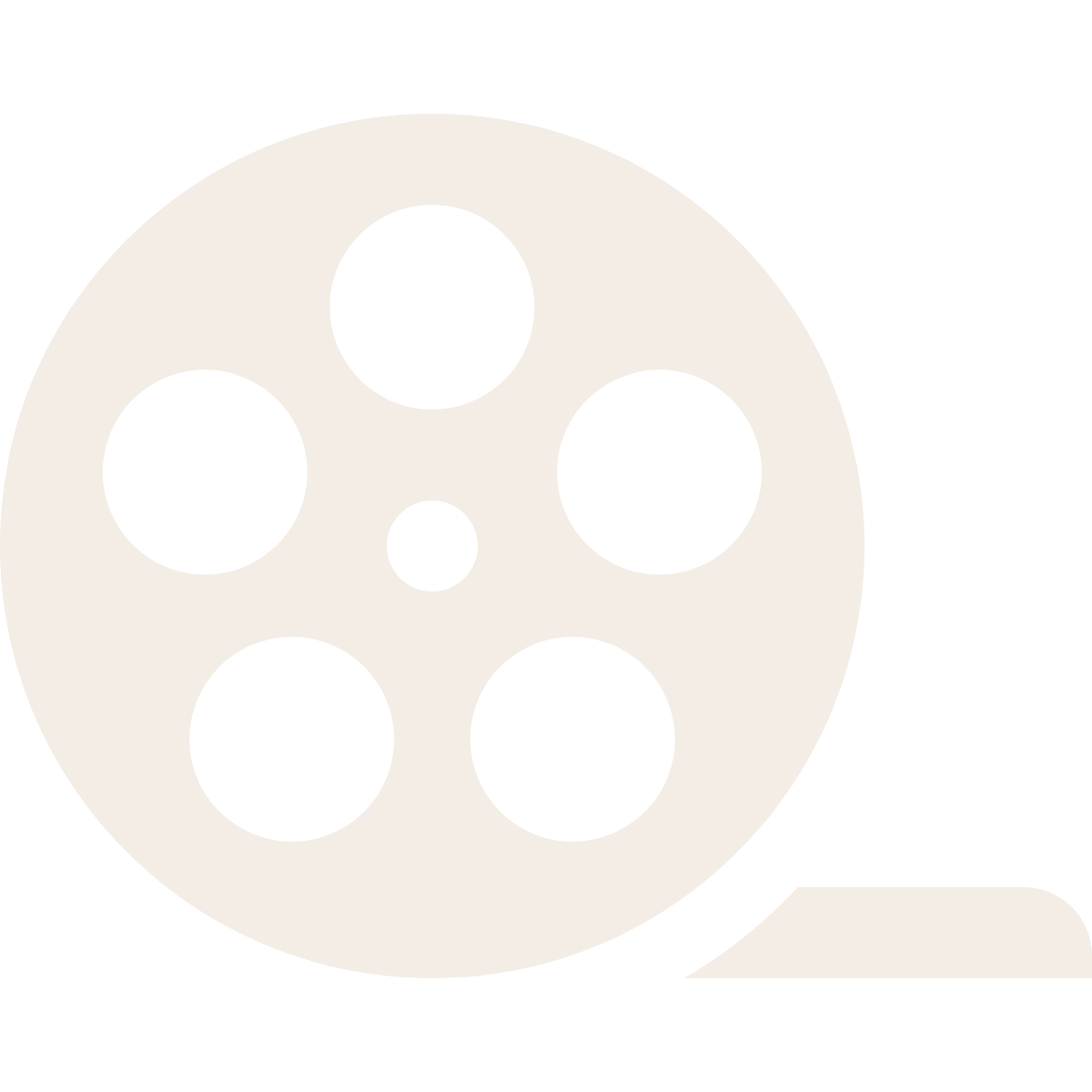 Icon of a film reel and strip, representing cinema or movie film.