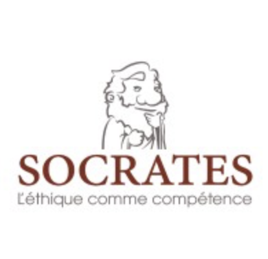 Logo avec une illustration d'un lion et le texte "SOCRATES L'éthique comme compétence" en français.