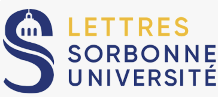 Logo de lettres Sorbonne Université avec une icône d'une colline et un bâtiment en haut, utilisant des couleurs bleu et jaune.