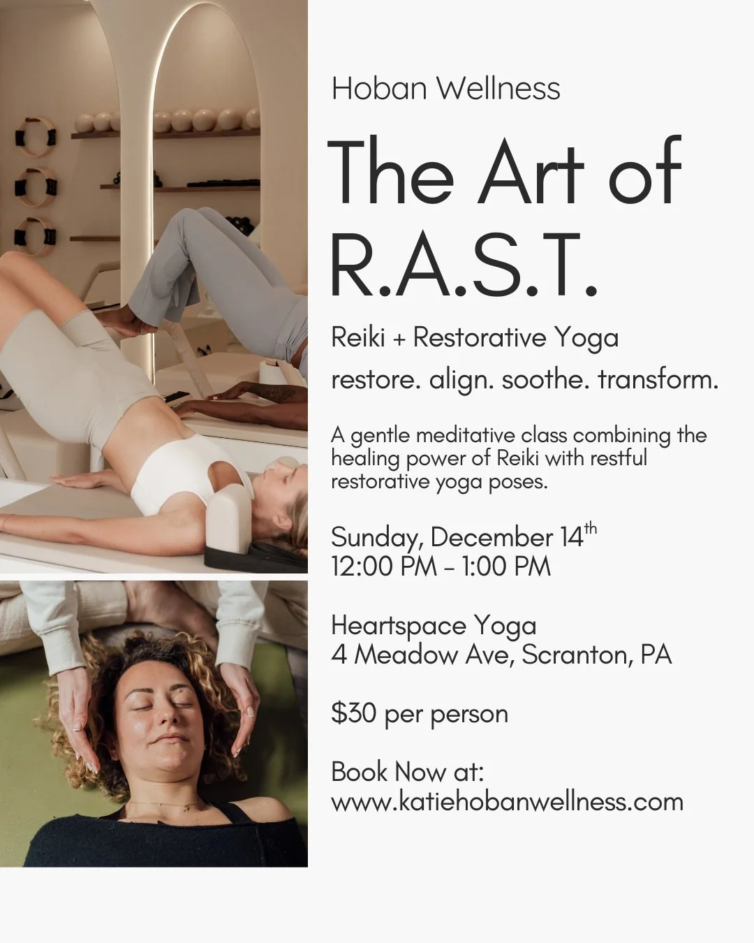 Let&rsquo;s hit pause together.

Next Sunday, 12/14 from 12:00 PM &ndash; 1:00 PM &mdash; I&rsquo;m hosting R.A.S.T.: a gentle hour to slow down, breathe, reflect, and reconnect with what truly matters as we head into the holidays.

If you&rsquo;ve b