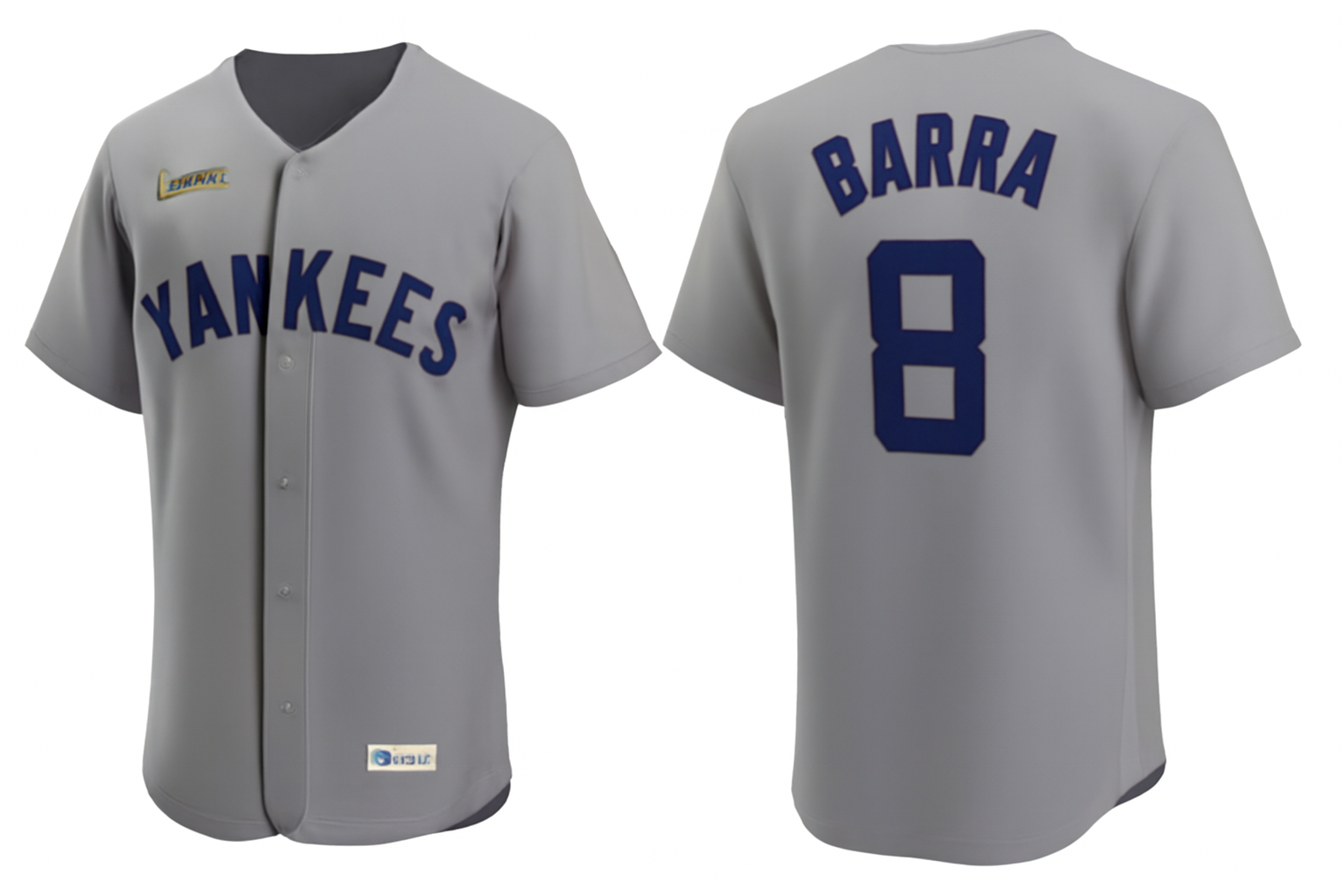 New York Yankees #8 Yogi Berra Nike Cooperstown Collection Player Jersey Grey