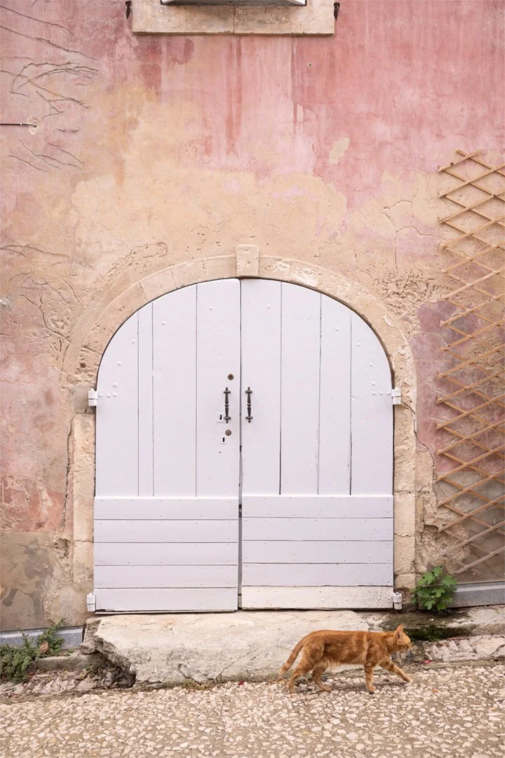 Colorful doorway on Rue de la Ferraille, Oppede-les-Vieux France