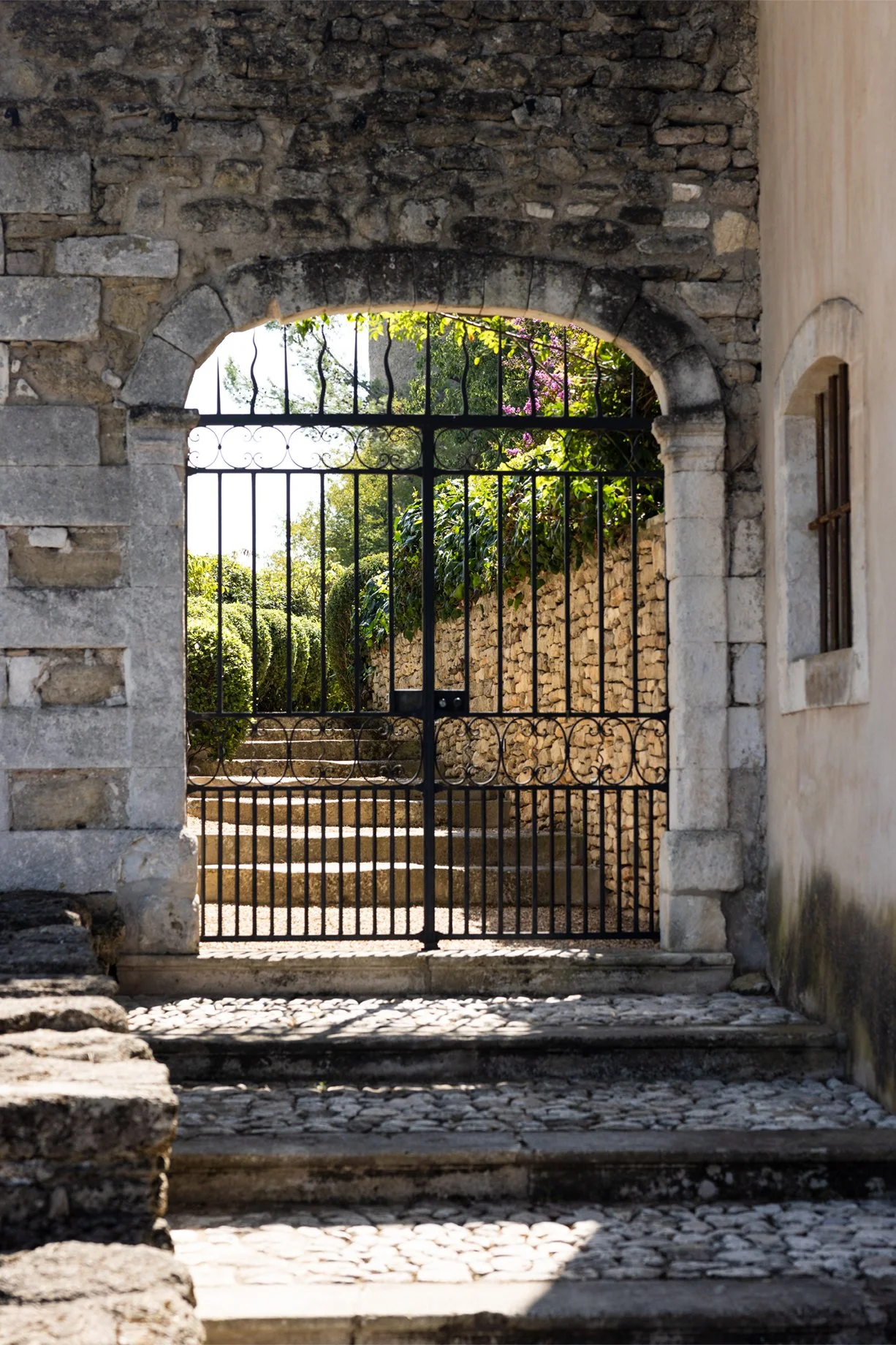 Gated entry to Maison Dora Maar in Menerbes Luberon France