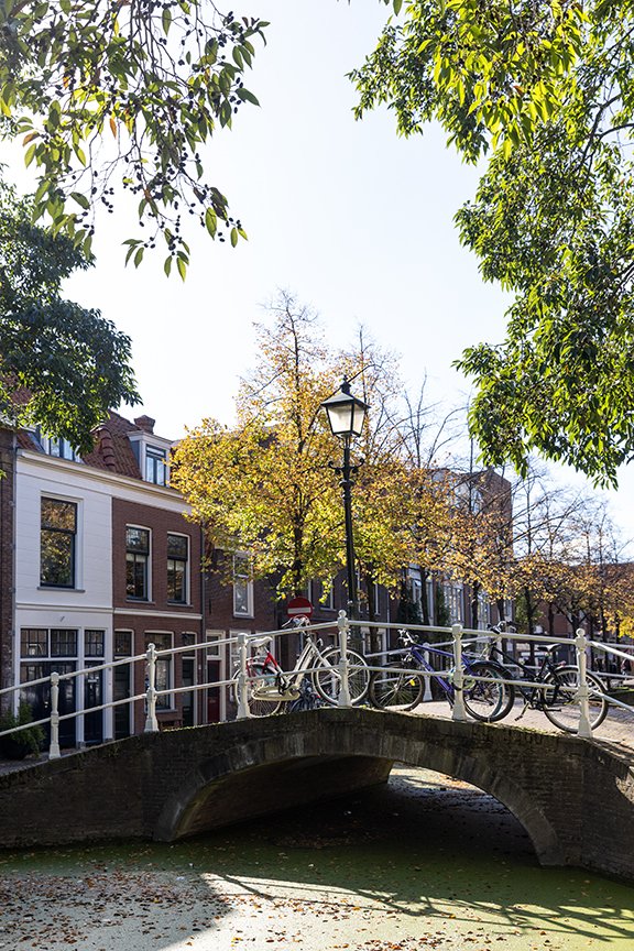 Beestenbrug at Bestenmarkt and Molslaan in Delft Netherlands