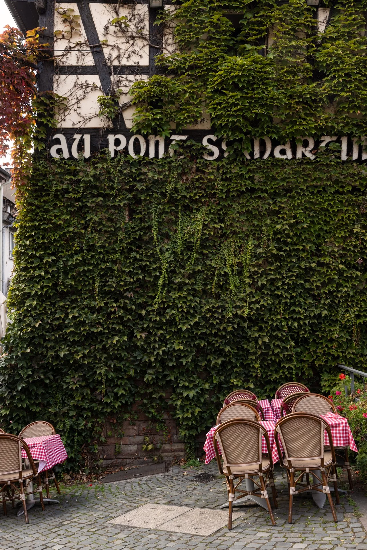 Au Pont Saint-Martinin the Petite France district of Strasbourg, France