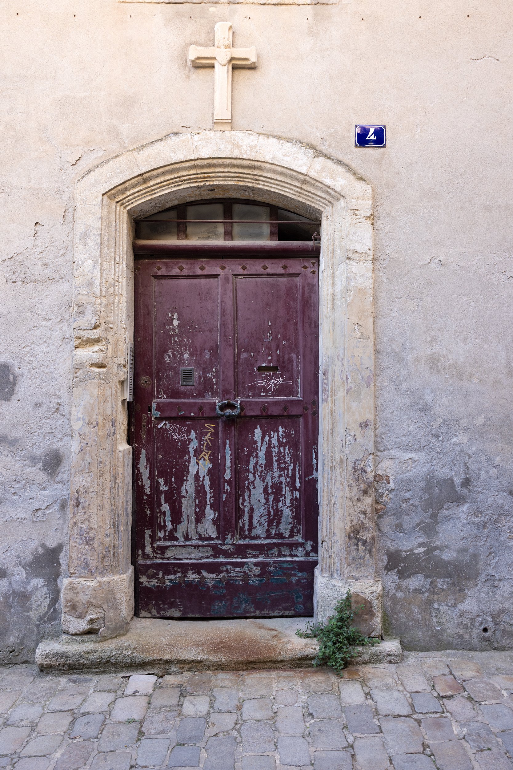 Door on Rue de la Calade in Uzes, France