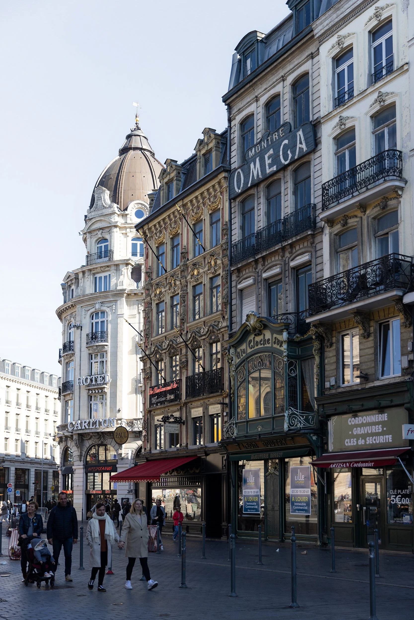Place du General de Gaulle with the Carlton hotel, Lille, France