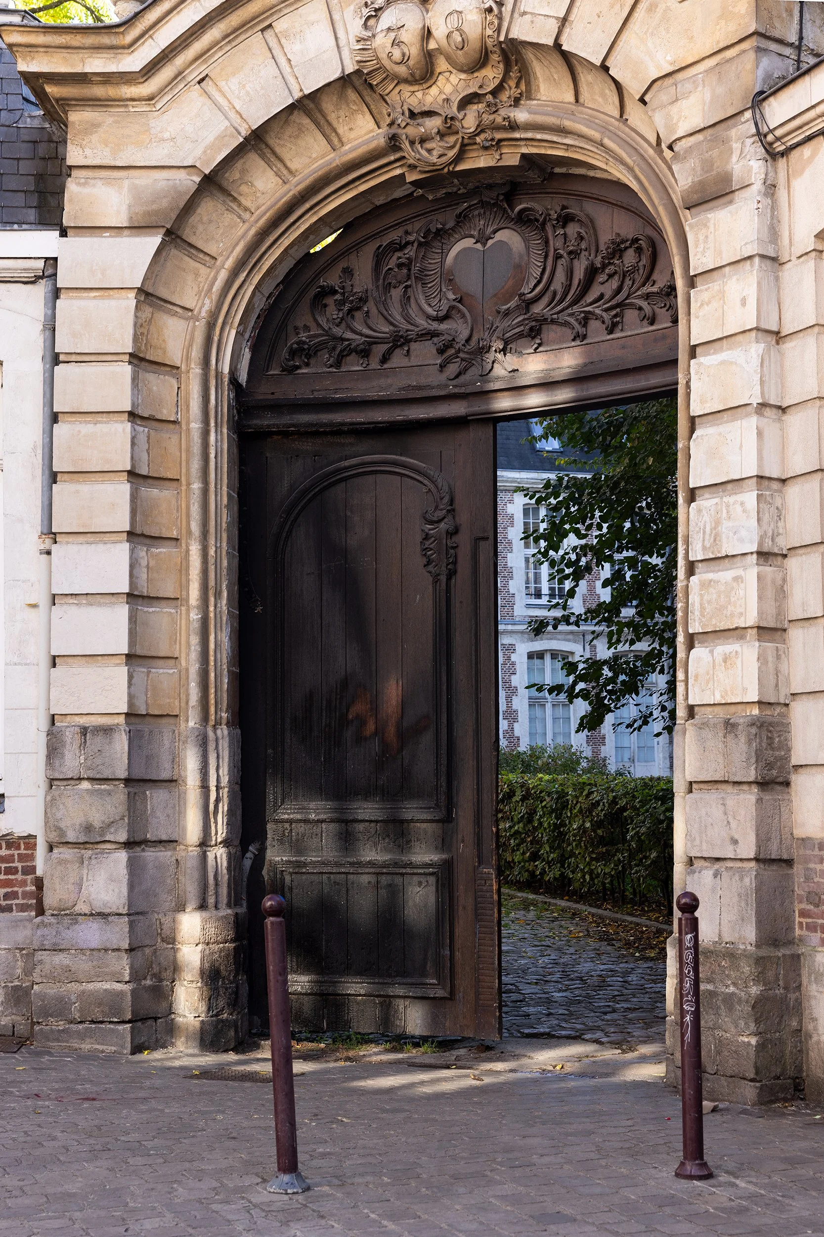 Door at the Jardin de l'Abbaye de Loos, Lille, France