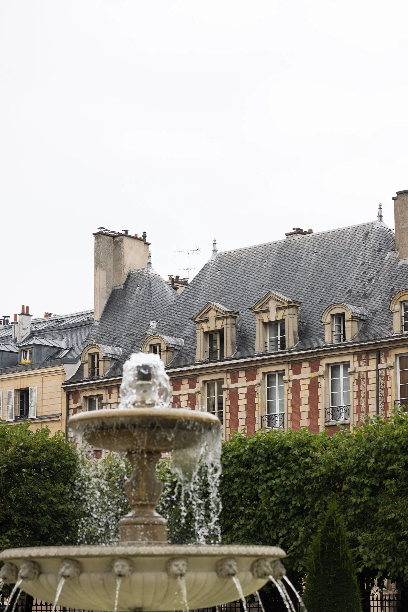 Fountain at Place des Vosges in the Marais