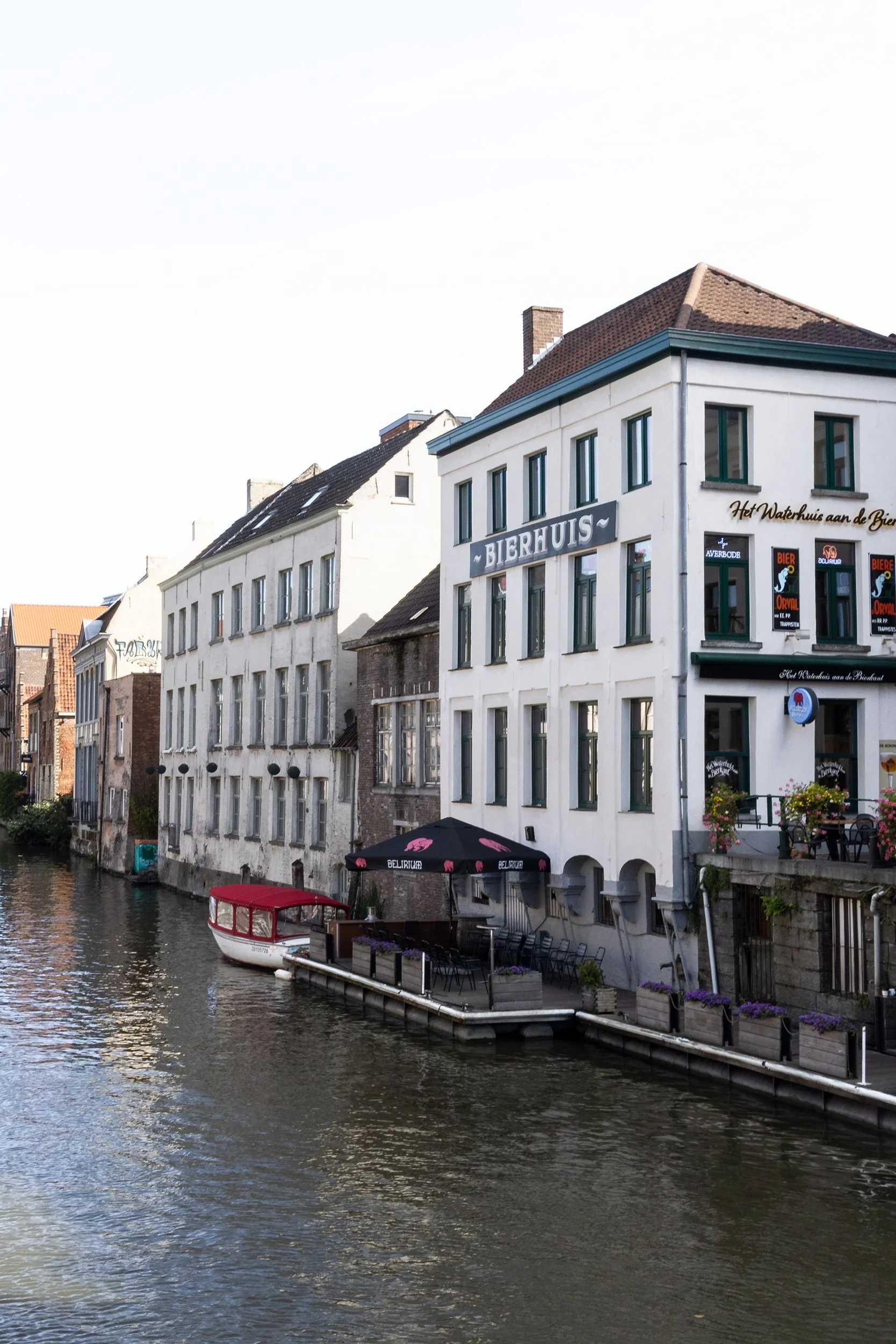 Het Waterhuis aan de Bierkant as viewed from the embankment of the Leie River (Copy)