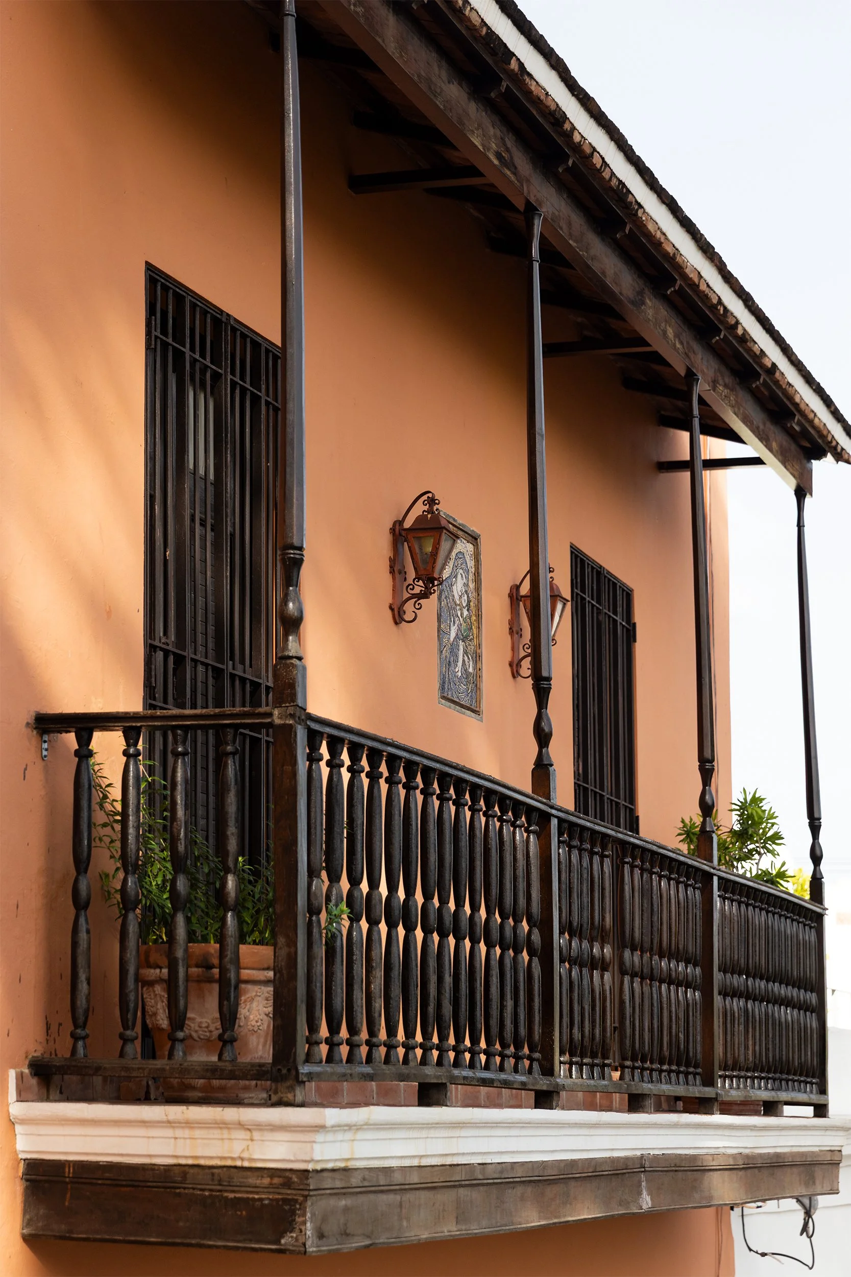 Old balcony on Calle de Rafael Cordero, Old San Juan, Puerto Rico