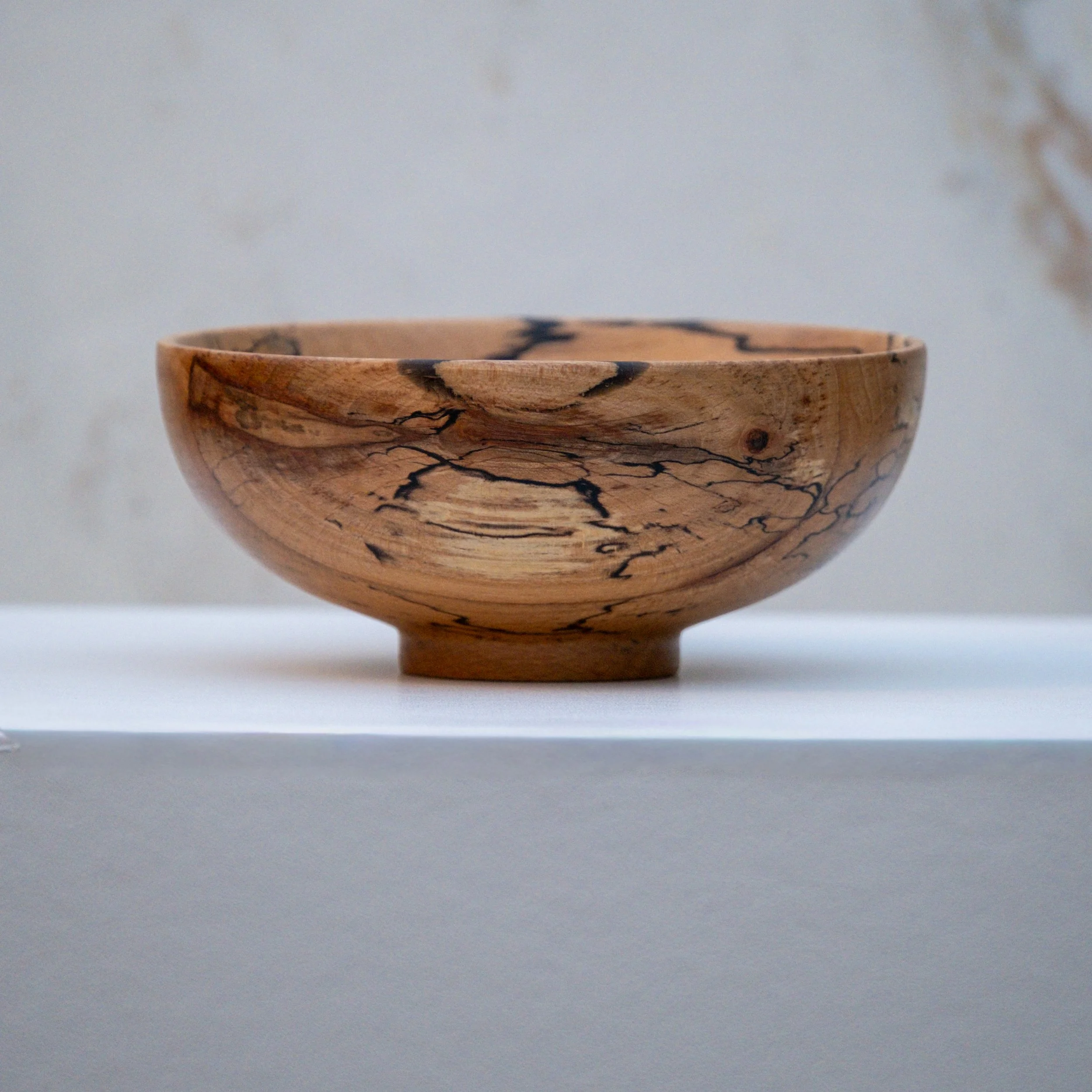 Pedestal Bowl in Spalted Beech vi
