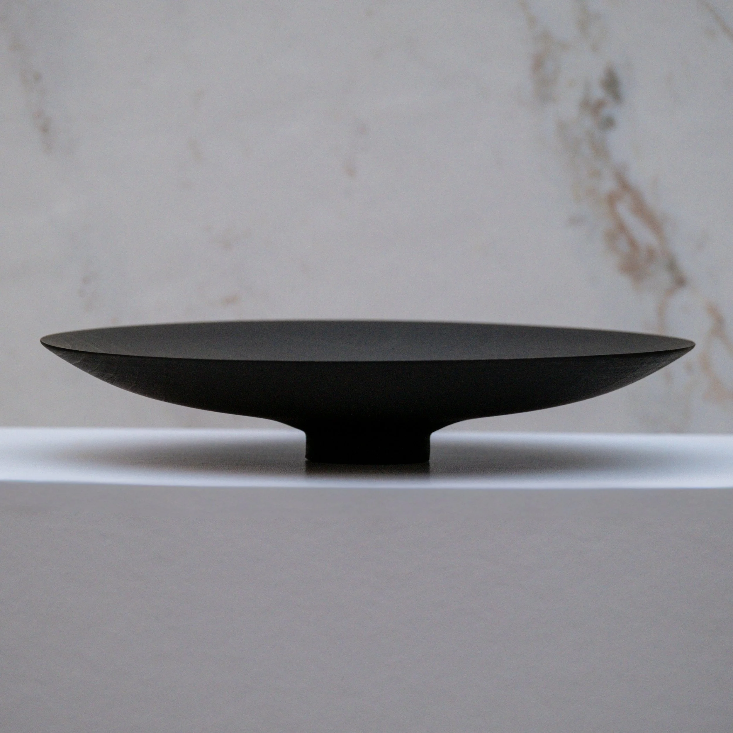 Low Pedestal Bowl in Ebonised Beech
