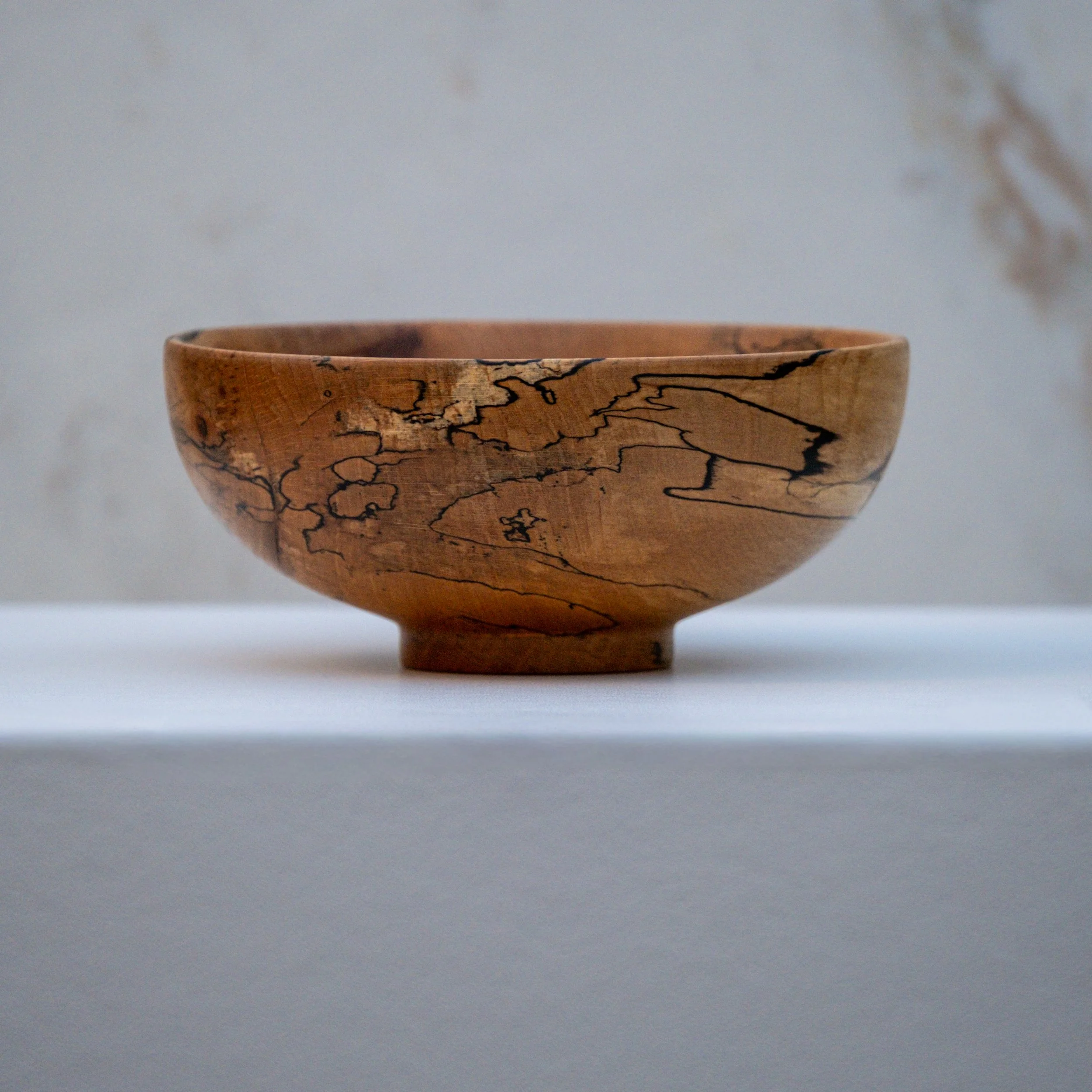 Pedestal Bowl in Spalted Beech v