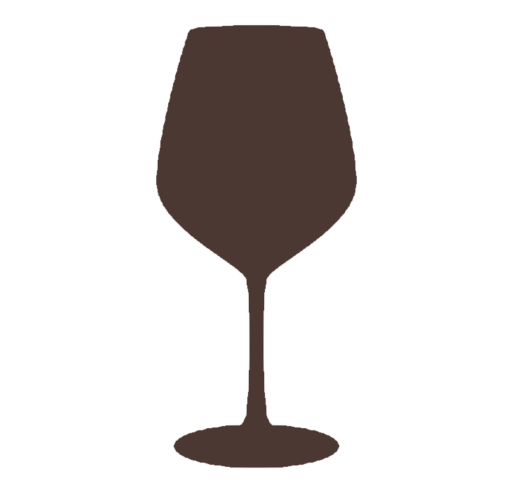 Silhouette of a wine glass.