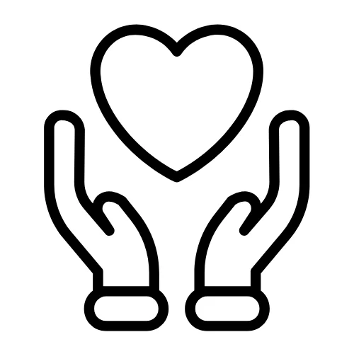 Caring hands holding a heart icon, representing geriatric medical care and Medicare annual wellness visits.