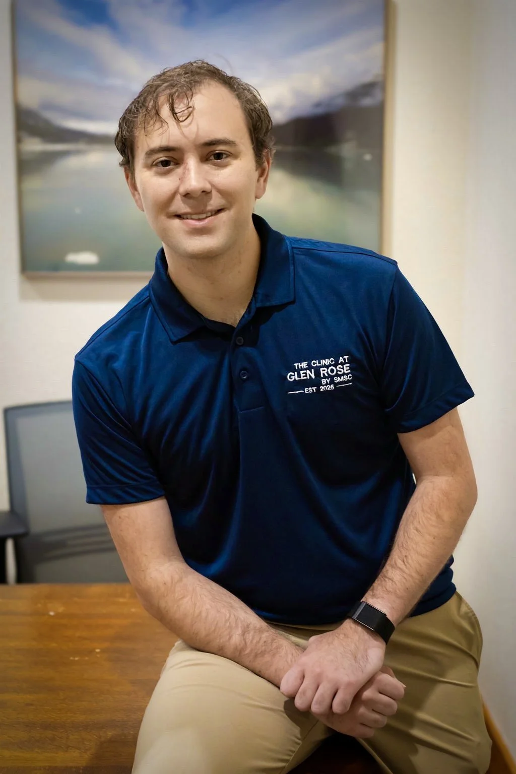 Portrait of Dr. Brent Fowler, Family Medicine Physician sitting inside The Clinic at Glen Rose.