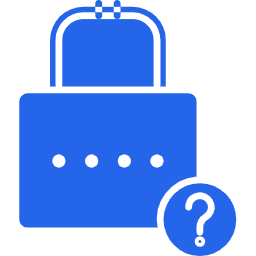 An illustration of a blue combination lock with a question mark icon