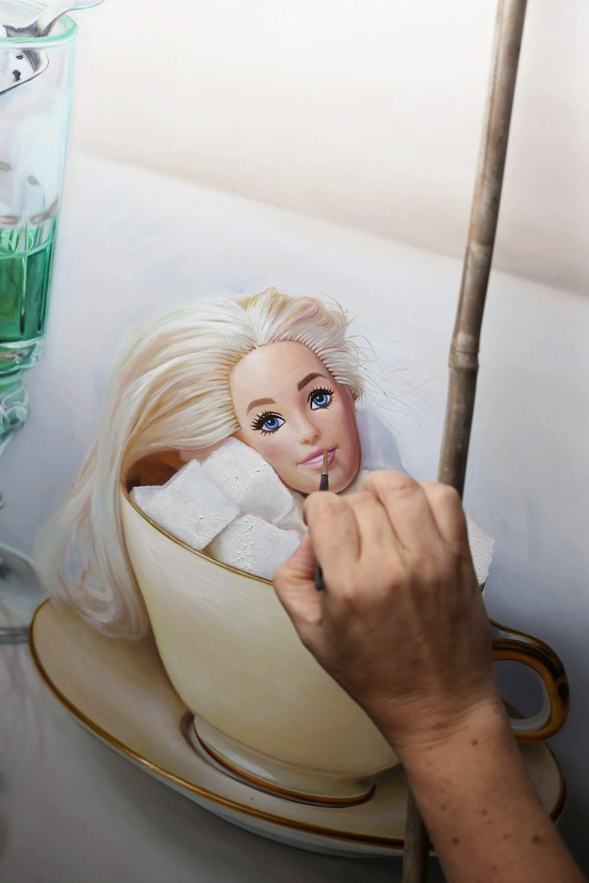 Holy Sugar, oil painting by Tereza Barnard, surface detail