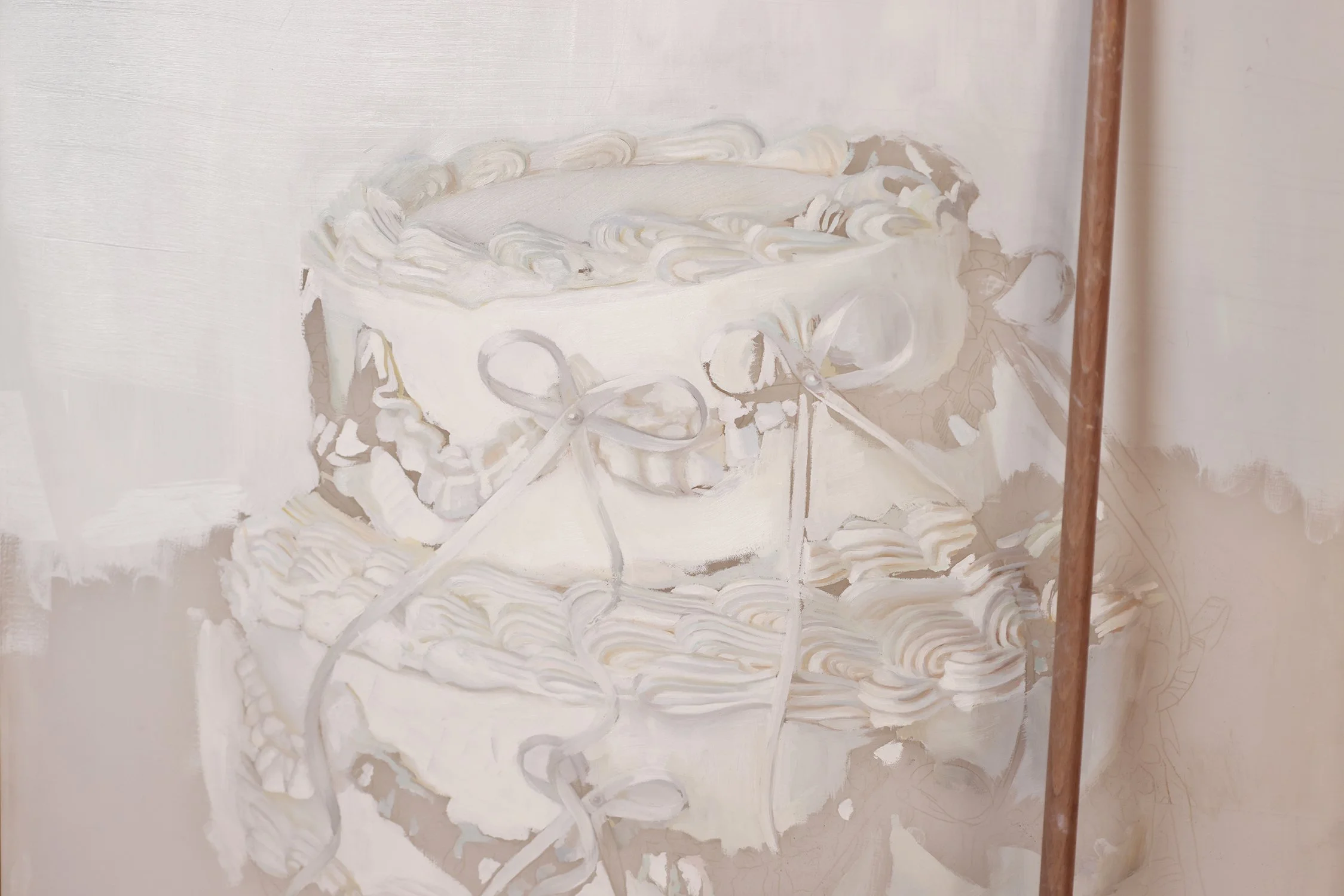 Tereza Barnard-with compliments, cake, first brushstokes, work in progress.jpg