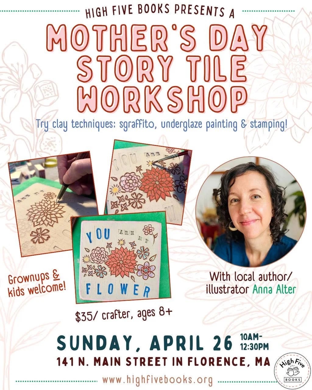 Mother’s Day Story Tile Workshop with Local Artist Anna Alter