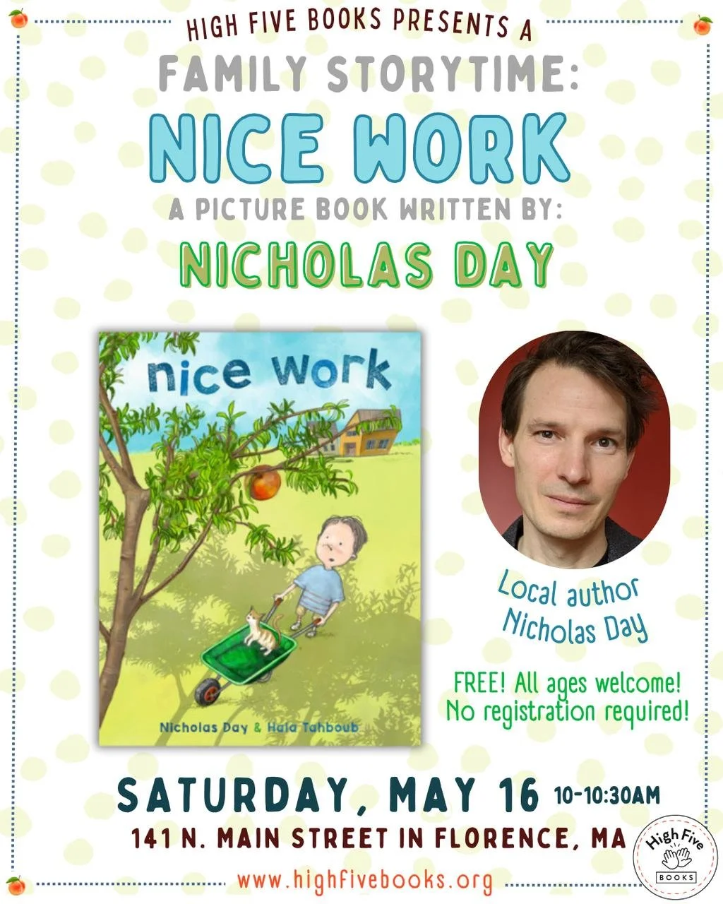Family Storytime: 'Nice Work' w/ local author Nicholas Day