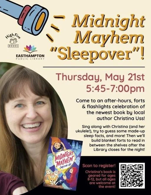 Midnight Mayhem "Sleepover" with local author Christina Uss