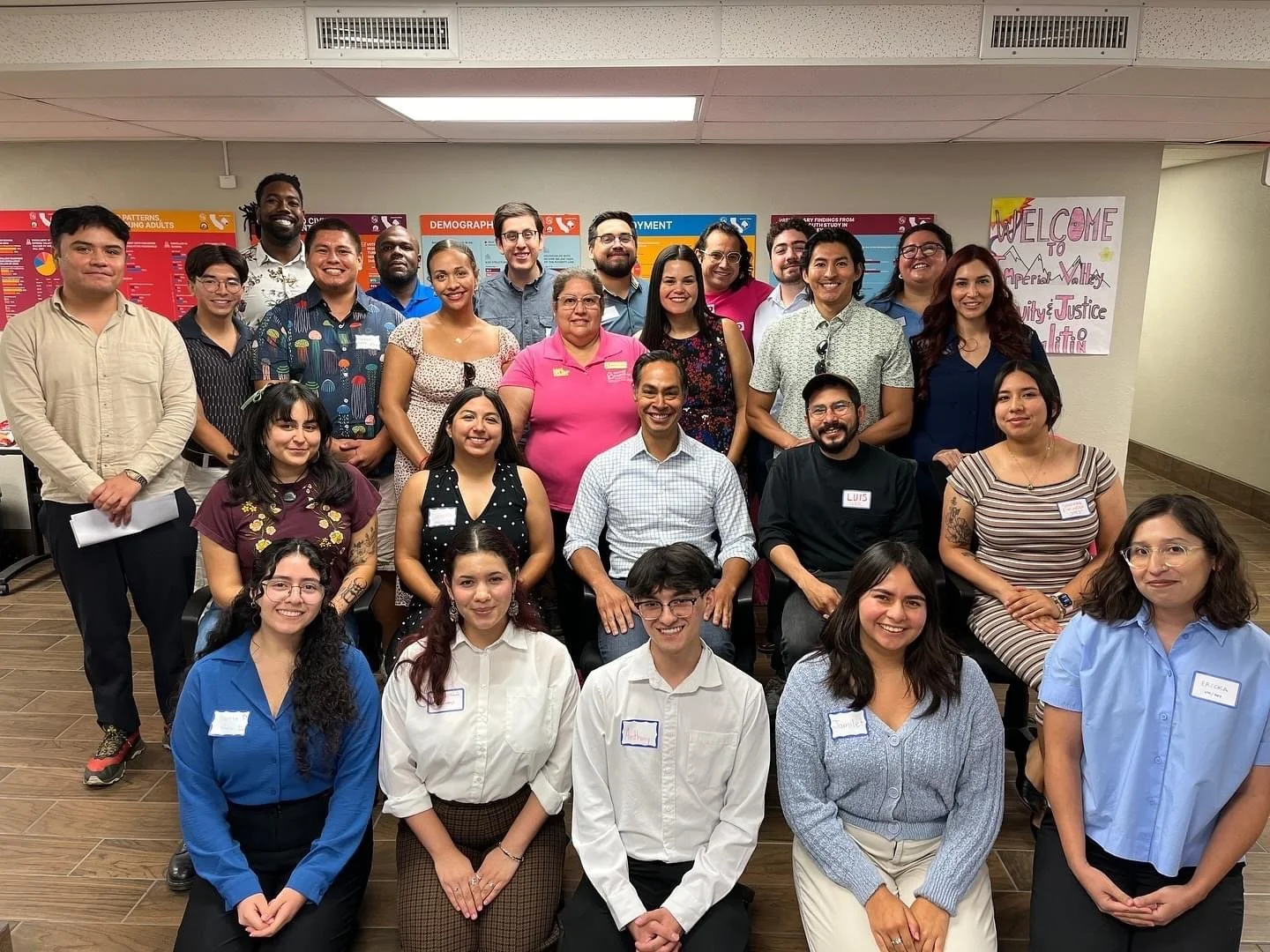 Members of Imperial County-based non-profits and community-based organizations pose for a photo with members of the Latino Community Foundation team