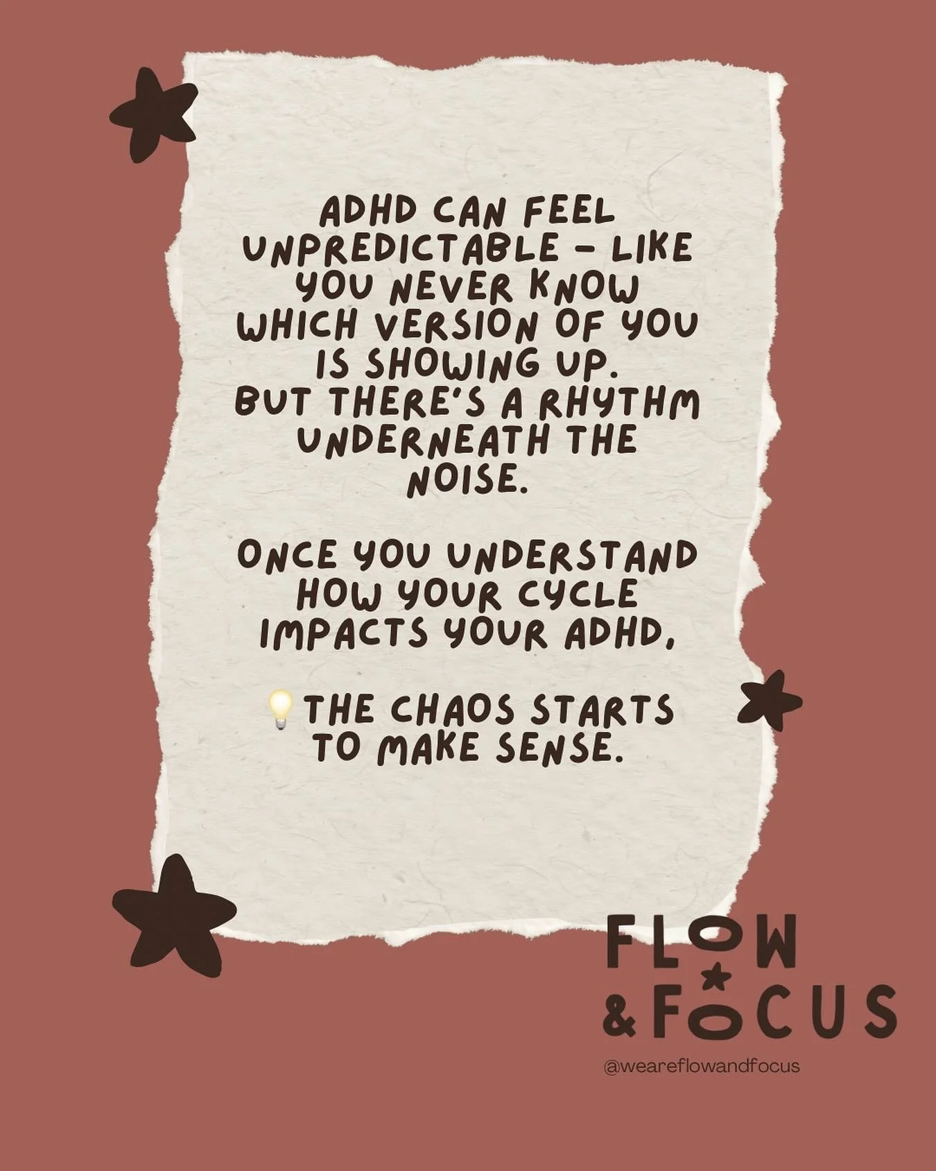 ADHD can feel unpredictable - like your brain is a different version of itself every week. But there&rsquo;s often a rhythm underneath the chaos. 🌙
Once you understand how your cycle impacts your focus, mood, and energy, it all starts to make more s