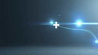 Digital graphic with a medical cross and bright light effects