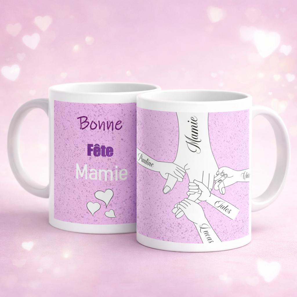 Tasse "Les petites mains" personnalisée