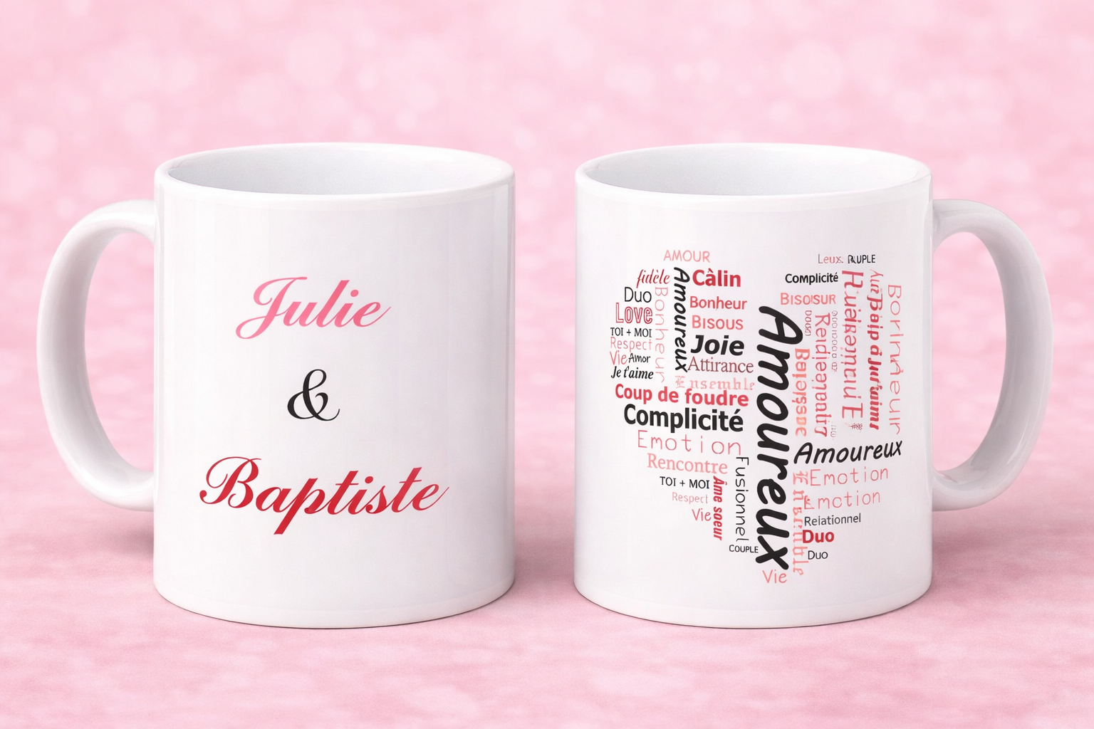 Tasse personnalisée "Amour en Lettre"