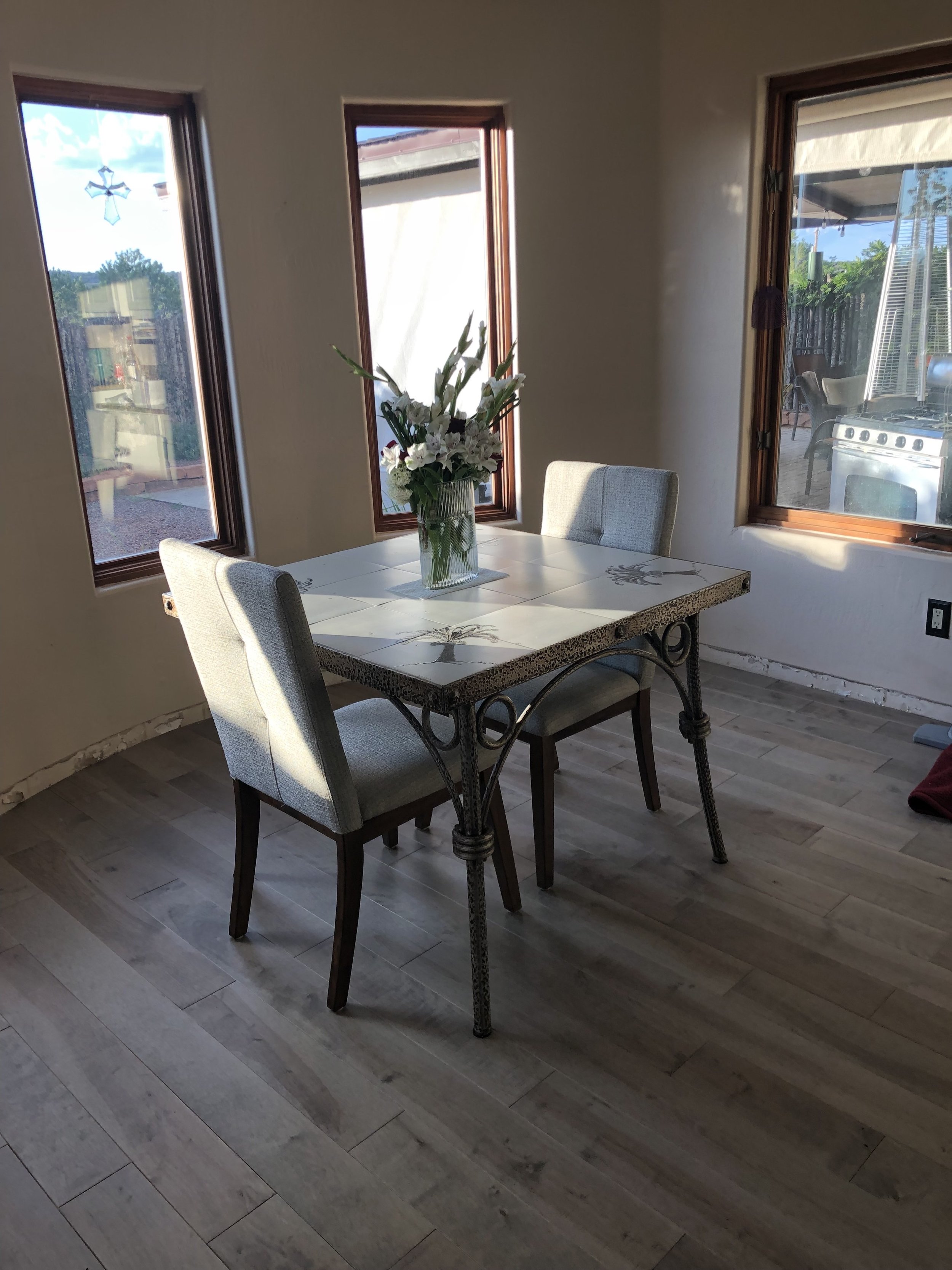 Breakfast nook new Flooring pre trim upgrades.