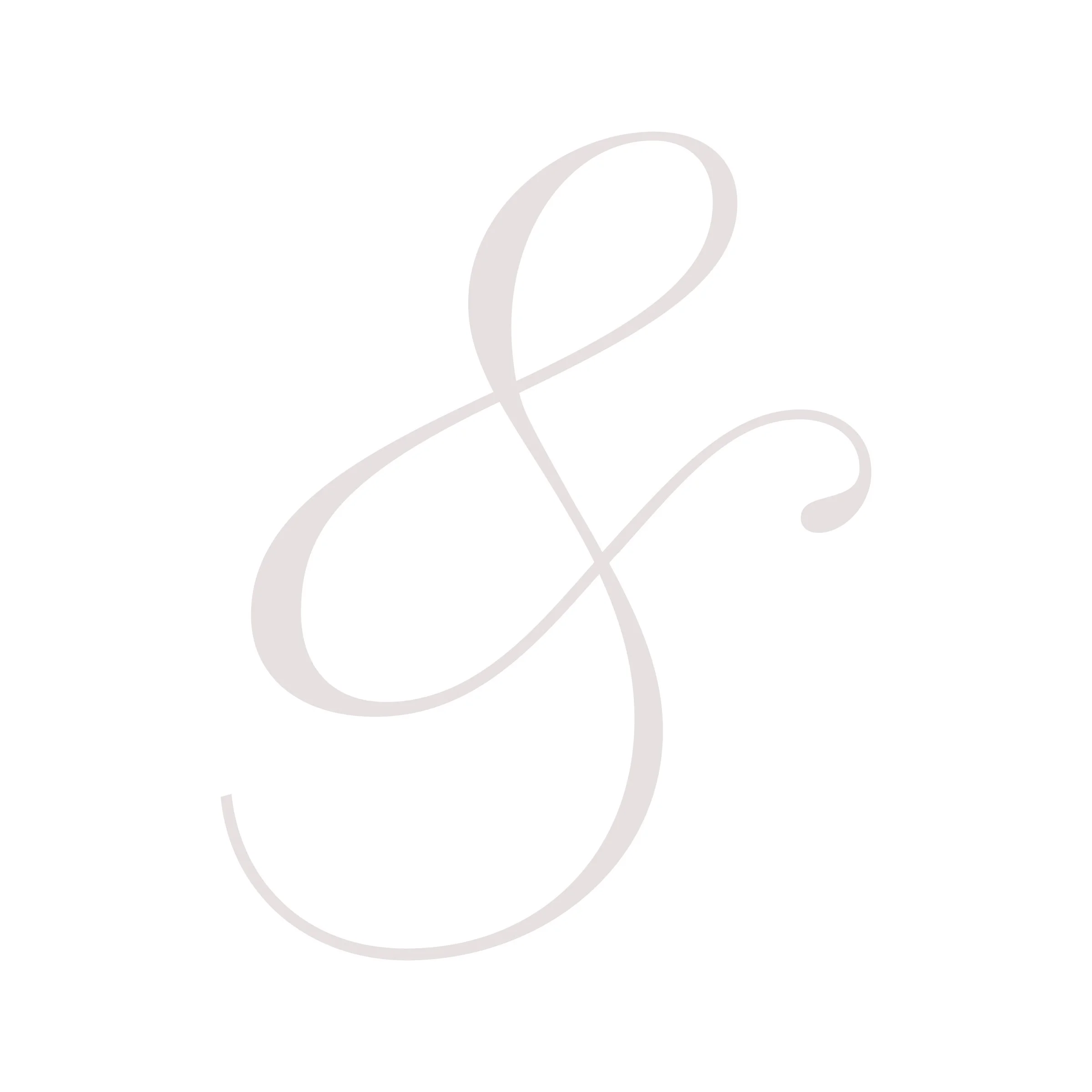 Light gray decorative ampersand symbol on white background.