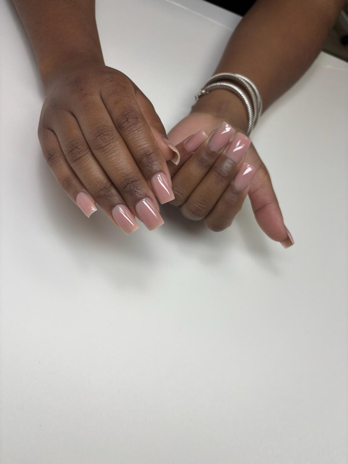 Russian manicure with gel reinforcement improving natural nail structure by Tatiana in Midlothian Virginia