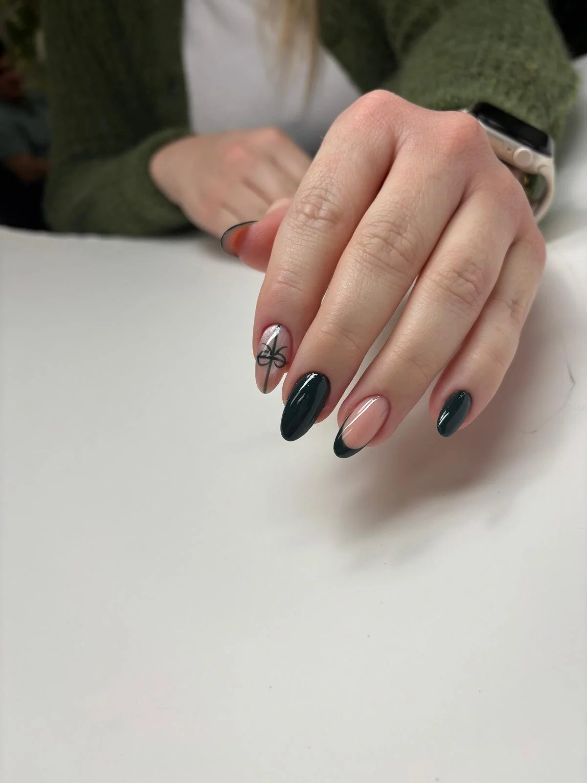 Hard gel Russian manicure result showing natural nail growth, improved balance, and refined cuticle condition in Richmond Virginia