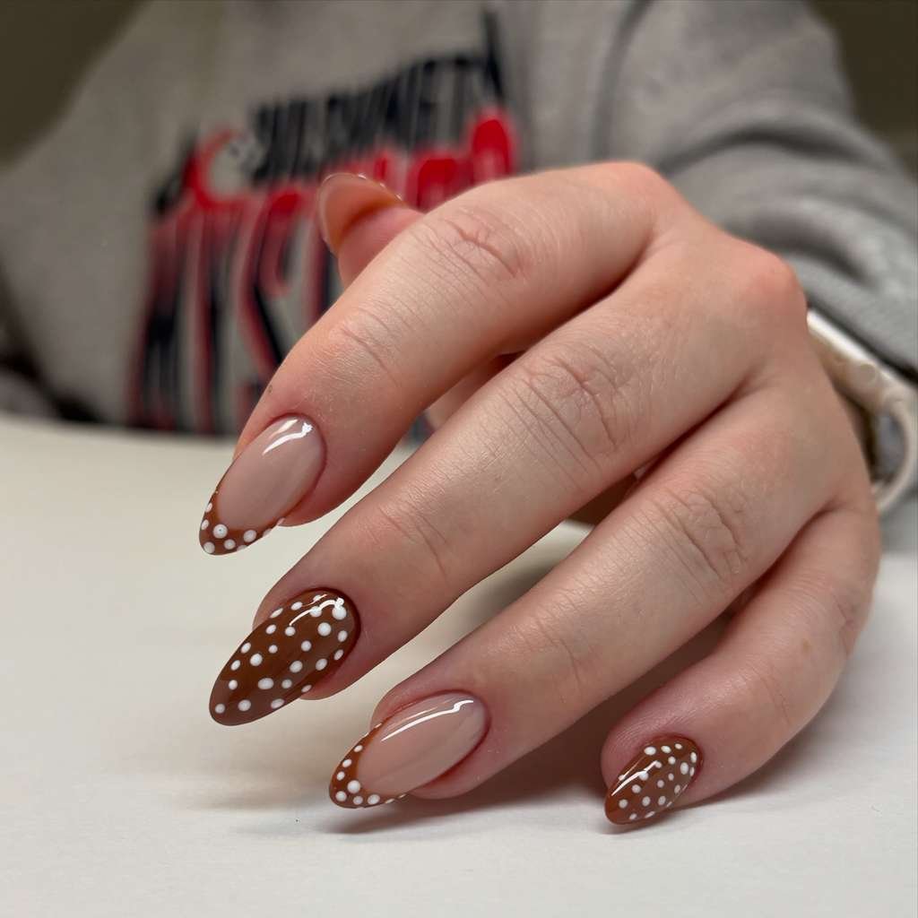 Structured hard gel Russian manicure with almond shape refinement and improved cuticle health in Richmond Virginia