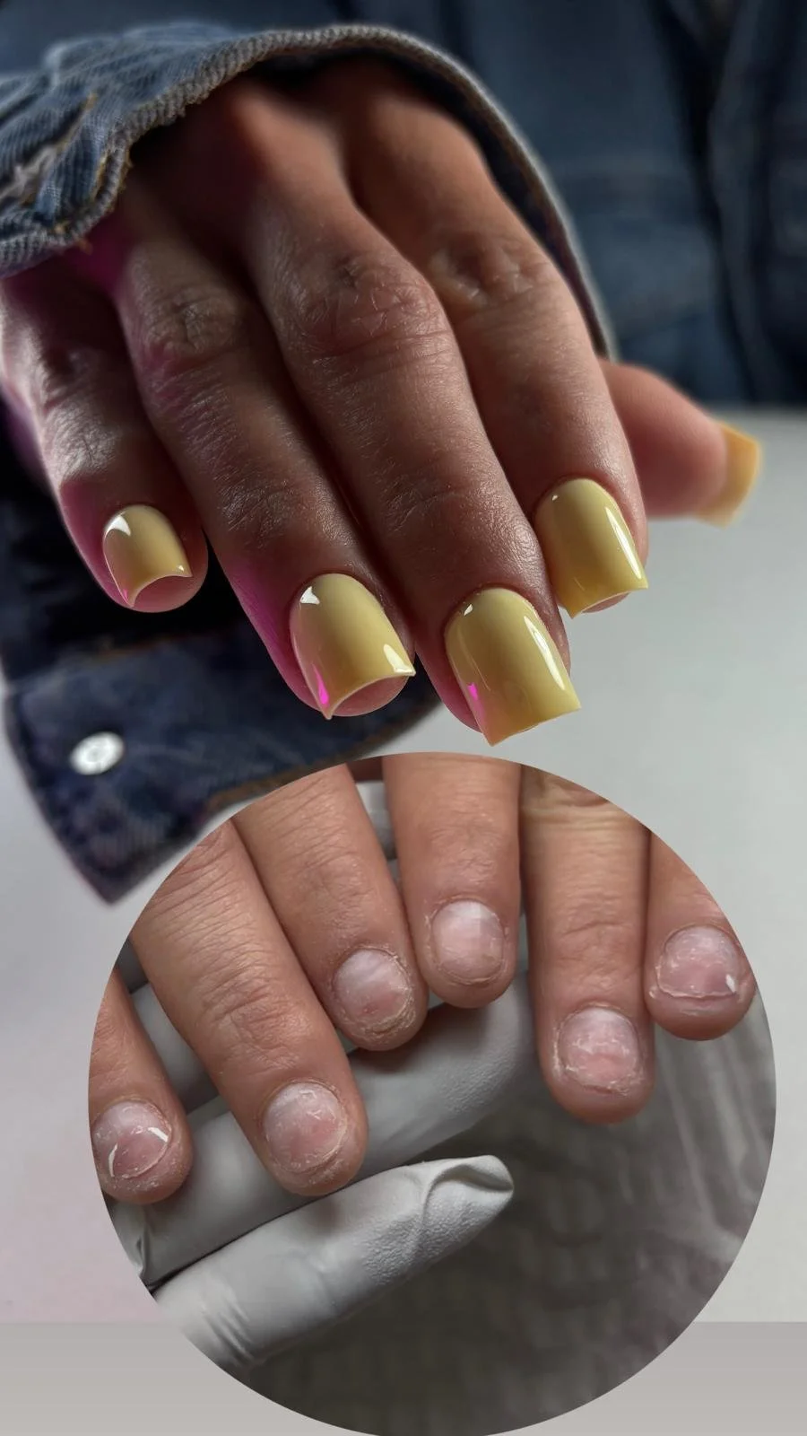 Russian Manicure with Short Hard Gel Extensions