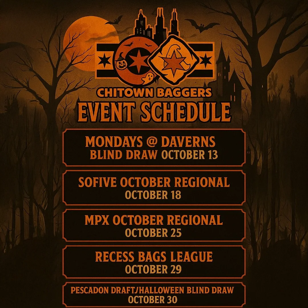 Mark your calendars! All skill levels are welcome at all events! #Chicago #Cornhole #Chitownbaggers #ACLEvents