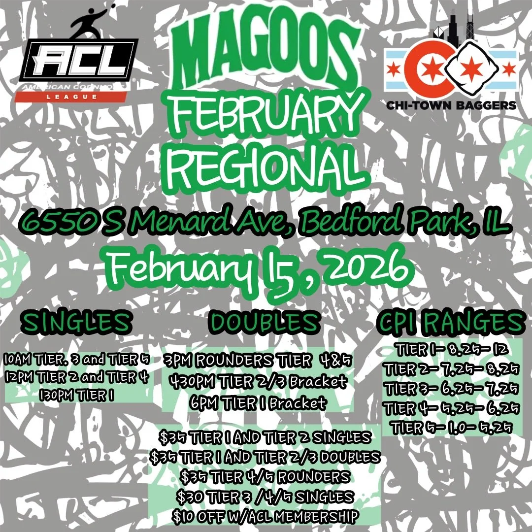 Online registration is now open for the ACL regional this Sunday! Grab a partner and come hang out at Magoos! #Cornhole #Chicago