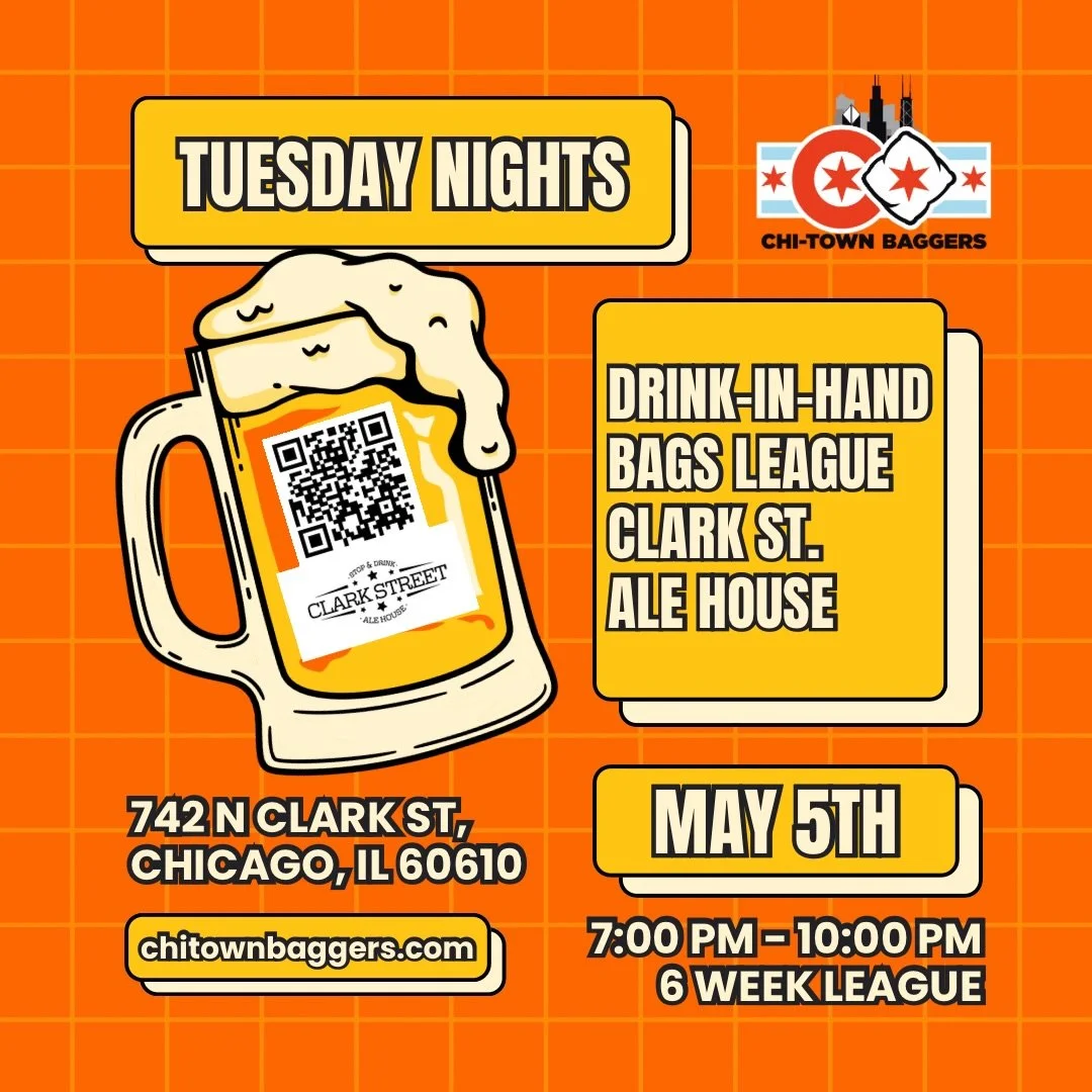 We are back at Clark Street Ale House for a spring drink-in-hand bags league! Come play bags on their cozy patio with the best sports community in Chicago. We have you covered no matter if you&rsquo;re looking for an excuse to enjoy the spring weathe