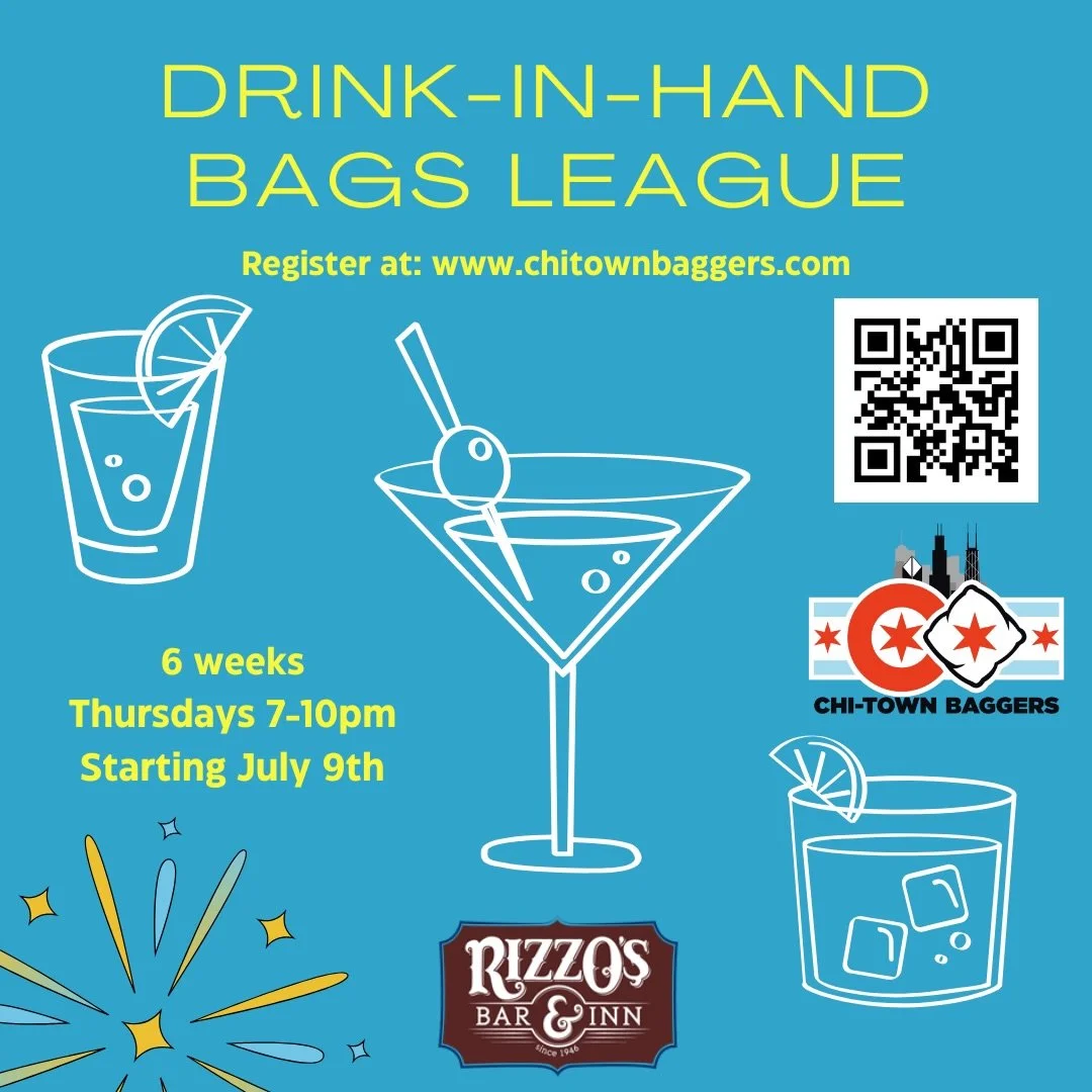 We are very excited to come back to Rizzo&rsquo;s for a summer drink-in-hand league! This is the perfect league to make some friends, enjoy the summer weather, play some cornhole, and pet all the dogs. 

The league starts Thursday, July 9th. Don&rsqu