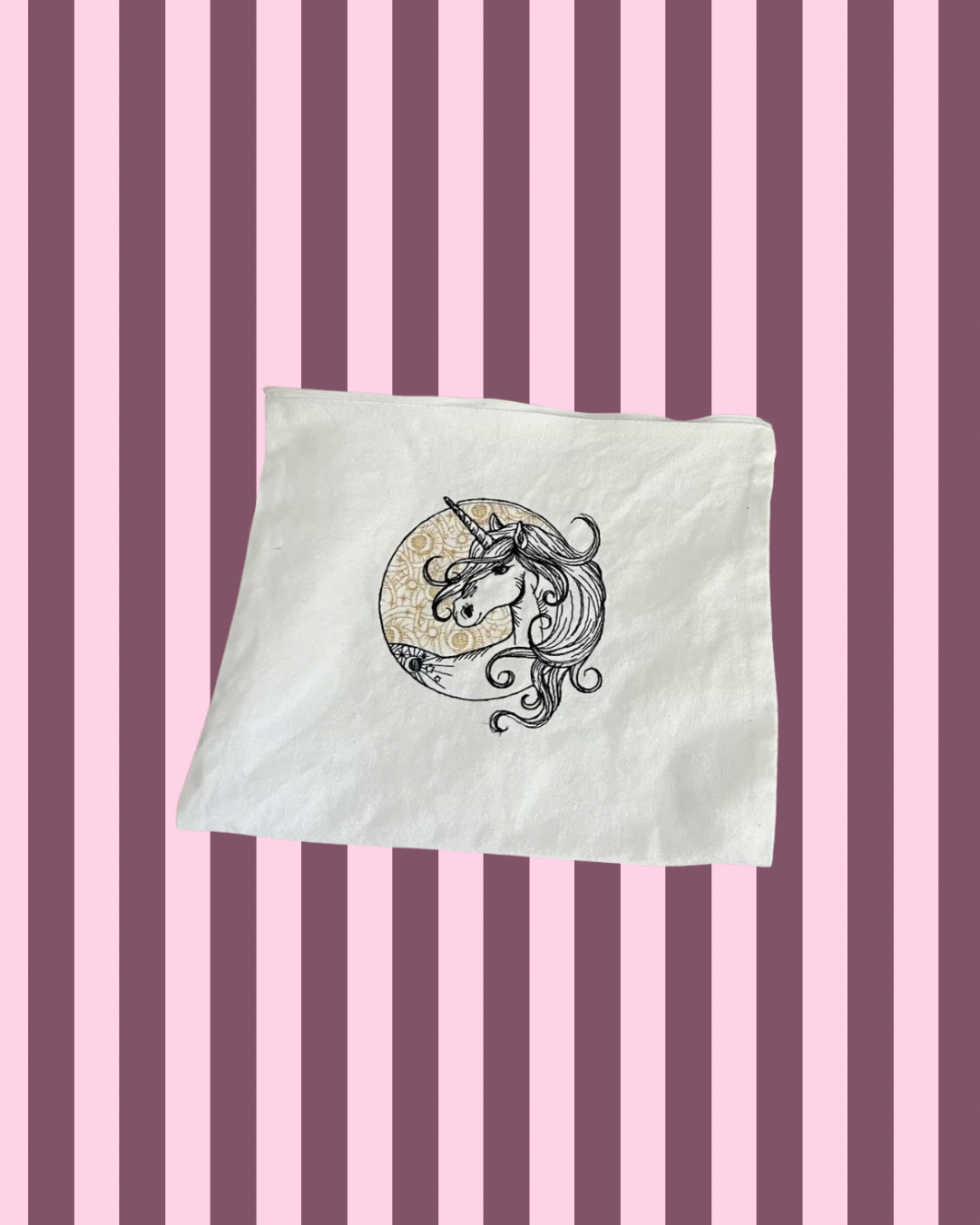 Enchanted Unicorn Embroidered Zip Pouch